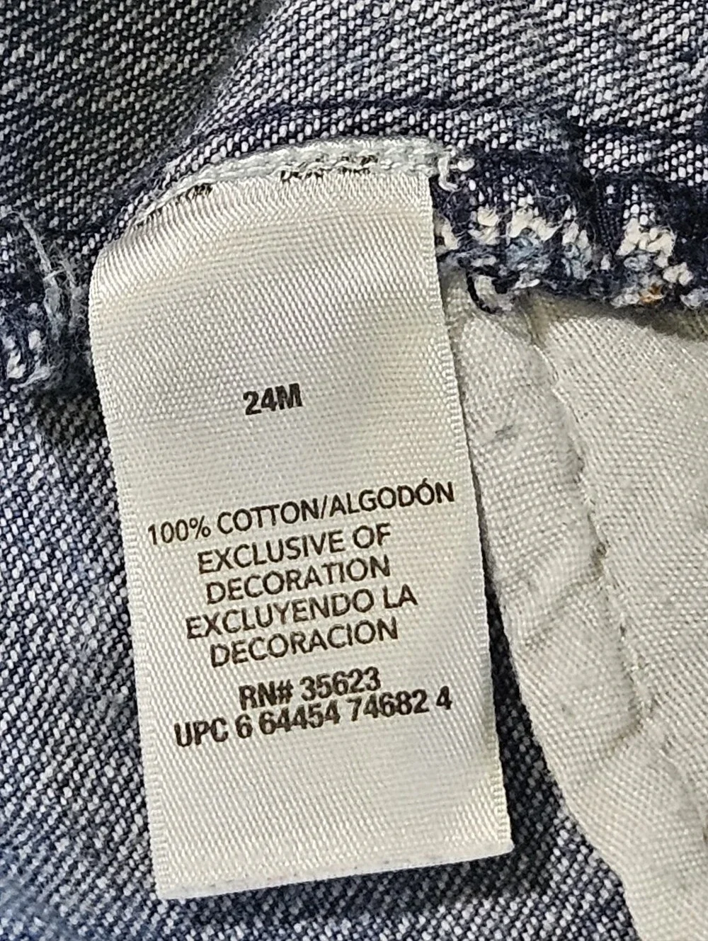 Carter's baby girl denim overall dress size 24 months